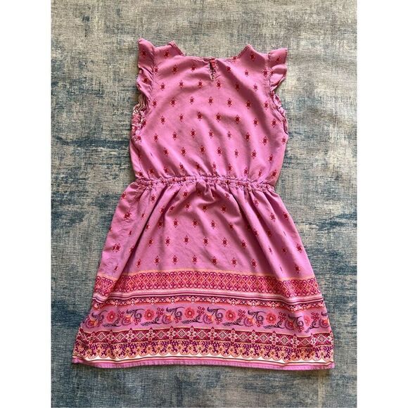 Children's Place Pink Flutter Sleeve Paisley Print Dress Girls Large 10 - 12 - Picture 2 of 5